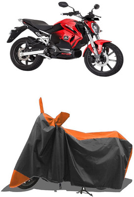SUGASHRI Waterproof Two Wheeler Cover for Revolt(Motors RV 400 BS6, Orange, Black)