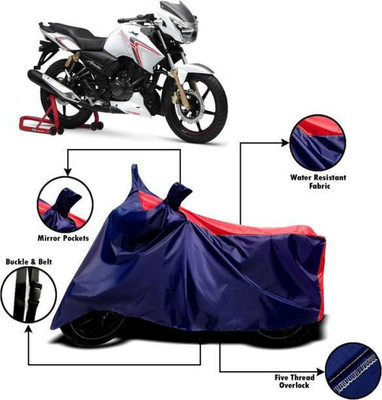 SK AUTO Waterproof Two Wheeler Cover for TVS(Apache RTR 180, Red, Blue)