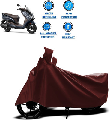 PAGORA Waterproof Two Wheeler Cover for Suzuki(Burgman Street, Maroon)