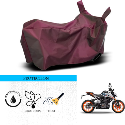 ANTHUB Waterproof Two Wheeler Cover for KTM(125 Duke, Maroon)