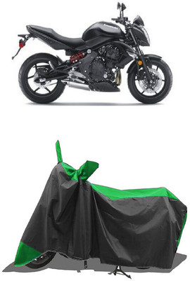 SUGASHRI Waterproof Two Wheeler Cover for Kawasaki(ER 6N, Green, Black)