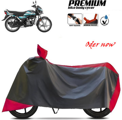 SK AUTO Waterproof Two Wheeler Cover for TVS, Hero, Honda, Bajaj(Red, Black)