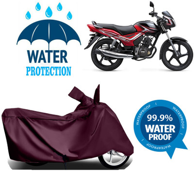 Mdstar Waterproof Two Wheeler Cover for TVS(Star City Plus, Maroon)
