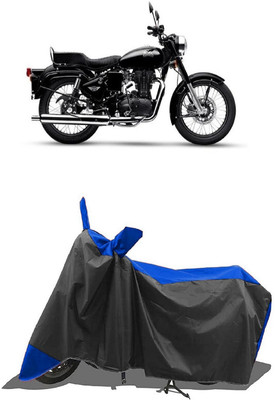 SUGASHRI Waterproof Two Wheeler Cover for Royal Enfield(Standard 350, Blue, Black)