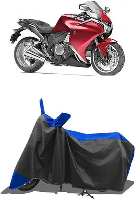 SUGASHRI Waterproof Two Wheeler Cover for Honda(VFR 1200F, Blue, Black)