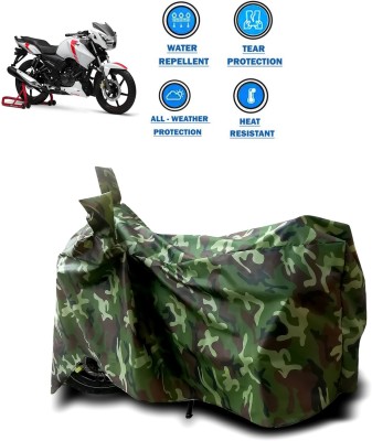 GOSHIV-car and bike accessories Two Wheeler Cover for TVS(Apache RTR 160, Green)