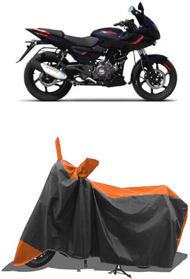 SUGASHRI Waterproof Two Wheeler Cover for Bajaj(Pulsar 180, Orange, Black)