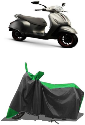 SUGASHRI Waterproof Two Wheeler Cover for Bajaj(Chetak, Green, Black)