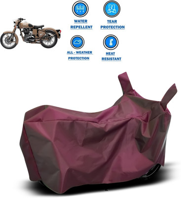 PAGORA Waterproof Two Wheeler Cover for Royal Enfield(Classic Desert Storm, Maroon)