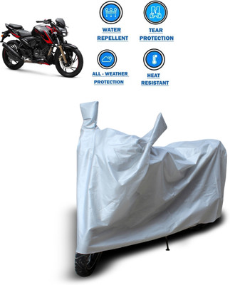 CODOKI Two Wheeler Cover for TVS(Apache RTR 200, Silver)