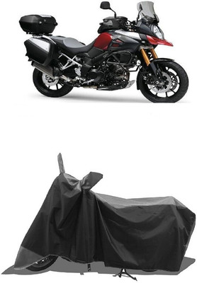 SUGASHRI Waterproof Two Wheeler Cover for Suzuki(V Strom 1000, Grey, Black)
