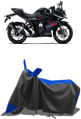 SUGASHRI Waterproof Two Wheeler Cover for Suzuki(Gixxer SF, Blue, Black)