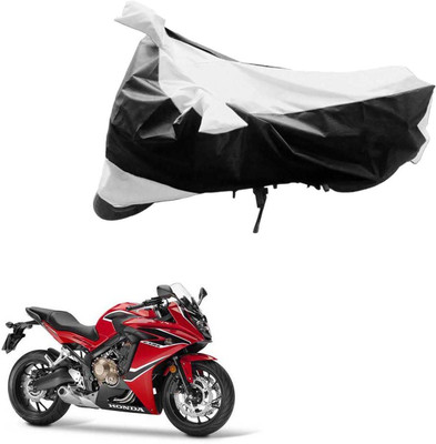 SK AUTO Two Wheeler Cover for Honda(CBR 650F, Black, Silver)
