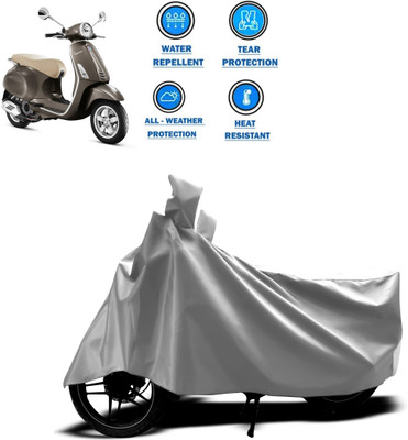 CODOKI Two Wheeler Cover for Piaggio(Vespa VXL, Silver)