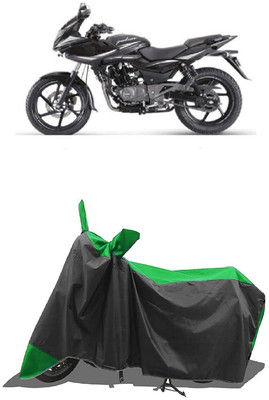 SUGASHRI Waterproof Two Wheeler Cover for Bajaj(Pulsar 220F, Green, Black)