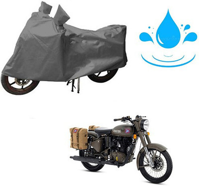 SK AUTO Waterproof Two Wheeler Cover for Royal Enfield(Classic 500, Grey)