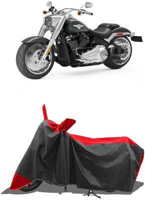 SUGASHRI Waterproof Two Wheeler Cover for Harley Davidson(Fat Boy, Red, Black)