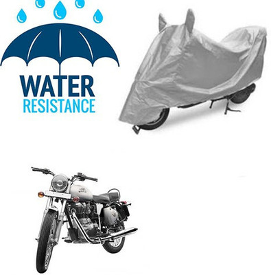 SK AUTO Waterproof Two Wheeler Cover for Royal Enfield(Bullet 350, Silver)