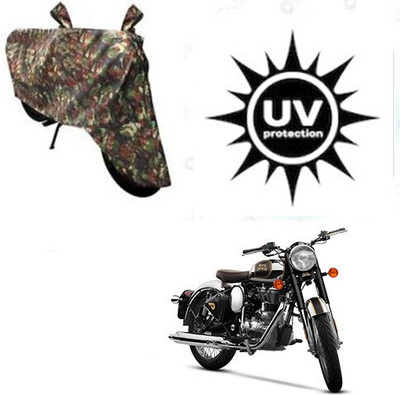 SK AUTO Waterproof Two Wheeler Cover for Royal Enfield(Classic Chrome, Multicolor)