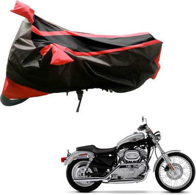 SK AUTO Two Wheeler Cover for Harley Davidson(XL 883, Black, Red)