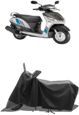 SUGASHRI Waterproof Two Wheeler Cover for Yamaha(Alpha BS6 BS6, Grey, Black)