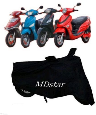 Mdstar Waterproof Two Wheeler Cover for Yamaha(Alpha BS6, Black)