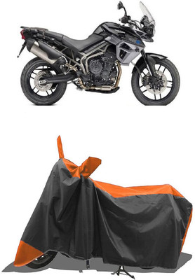 SUGASHRI Waterproof Two Wheeler Cover for Triumph(Tiger 800 XR, Orange, Black)