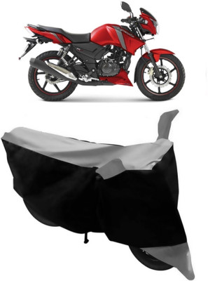 GANPRA Two Wheeler Cover for TVS(Apache RTR 160, Black, Grey)