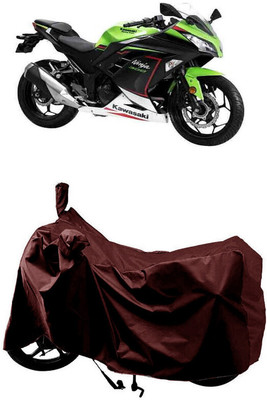SUGASHRI Waterproof Two Wheeler Cover for Kawasaki(Ninja 300 BS6, Maroon)