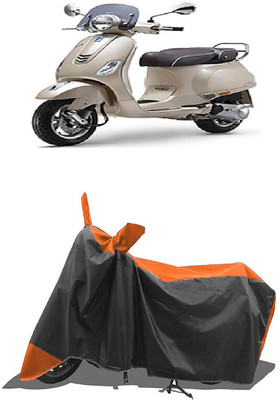 SUGASHRI Waterproof Two Wheeler Cover for Vespa(Elegante BS6, Orange, Black)