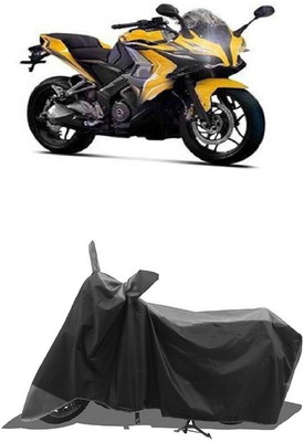 SUGASHRI Waterproof Two Wheeler Cover for Bajaj(Pulsar SS400 BS6, Grey, Black)