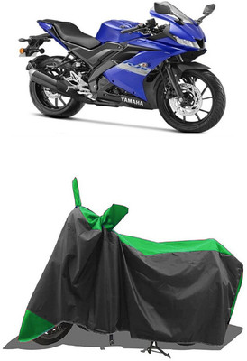 SUGASHRI Waterproof Two Wheeler Cover for Yamaha(R15S, Green, Black)