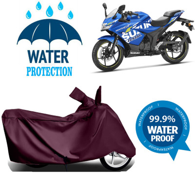 Mdstar Waterproof Two Wheeler Cover for Suzuki(Gixxer SF 250, Maroon)
