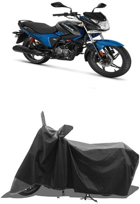 SUGASHRI Waterproof Two Wheeler Cover for Hero(Glamour BS6, Grey, Black)