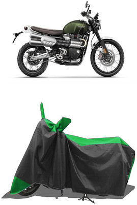 SUGASHRI Waterproof Two Wheeler Cover for Triumph(Scrambler, Green, Black)