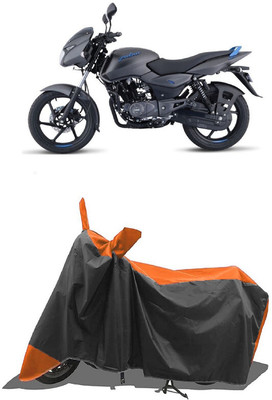SUGASHRI Waterproof Two Wheeler Cover for Bajaj(Pulsar 125 Neon, Orange, Black)