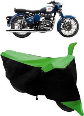 HEMSKAR Waterproof Two Wheeler Cover for Royal Enfield(Bullet 350, Green, Black)