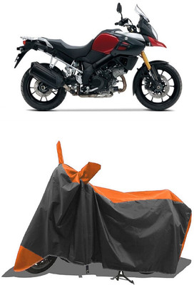 SUGASHRI Waterproof Two Wheeler Cover for Suzuki(V Strom 1000, Orange, Black)