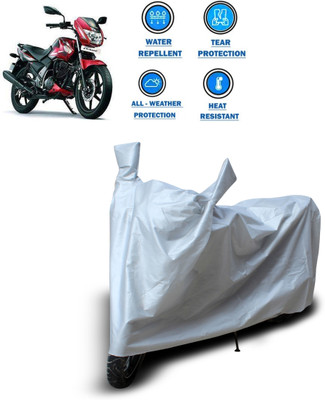 CODOKI Two Wheeler Cover for TVS(Flame 125, Silver)