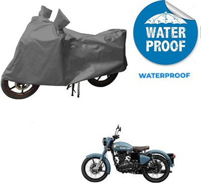MMSSTAR Waterproof Two Wheeler Cover for Royal Enfield(Classic 350, Grey)