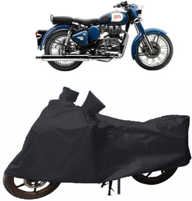 ABORDABLE Waterproof Two Wheeler Cover for Royal Enfield(Bullet 350, Black)
