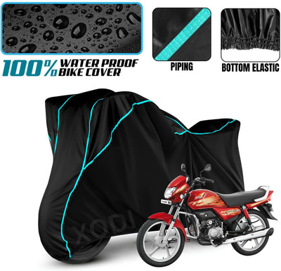 xodi Waterproof Two Wheeler Cover for Hero(HF Deluxe BS6, Black, Blue)