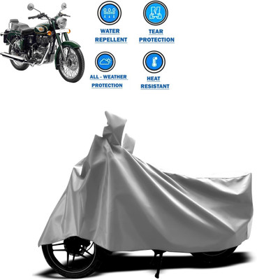 CODOKI Two Wheeler Cover for Royal Enfield(Bullet 500, Silver)