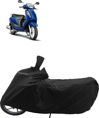 SK AUTO Two Wheeler Cover for Suzuki(Black)