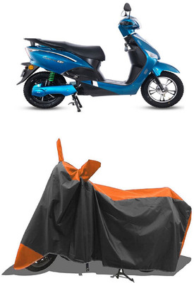 SUGASHRI Waterproof Two Wheeler Cover for Hero(Electric Optima BS6, Orange, Black)