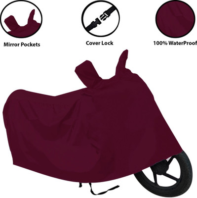 SK AUTO Waterproof Two Wheeler Cover for Bajaj(Platina 100 DTS-i, Maroon)