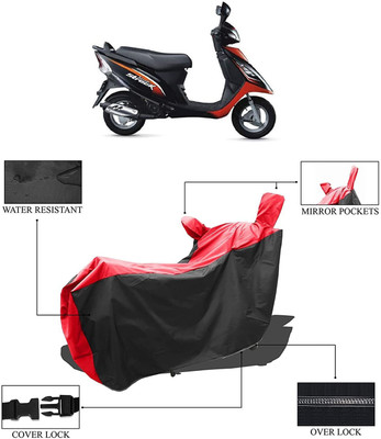 SK AUTO Two Wheeler Cover for TVS(Scooty Streak, Red, Black)