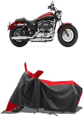 SUGASHRI Waterproof Two Wheeler Cover for Harley Davidson(1200 Custom, Red, Black)