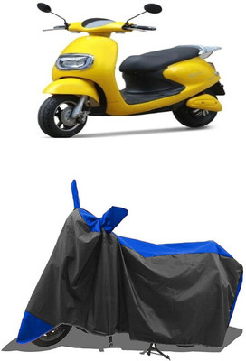 SUGASHRI Waterproof Two Wheeler Cover for Techo Electra(Emerge, Blue, Black)