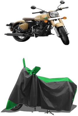 SUGASHRI Waterproof Two Wheeler Cover for Royal Enfield(Classic 350 Signals, Green, Black)